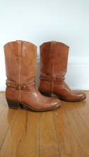 1970's VINTAGE Boho Hippy Braided Harness Cowboy Boots Men's 8 Woman's 10