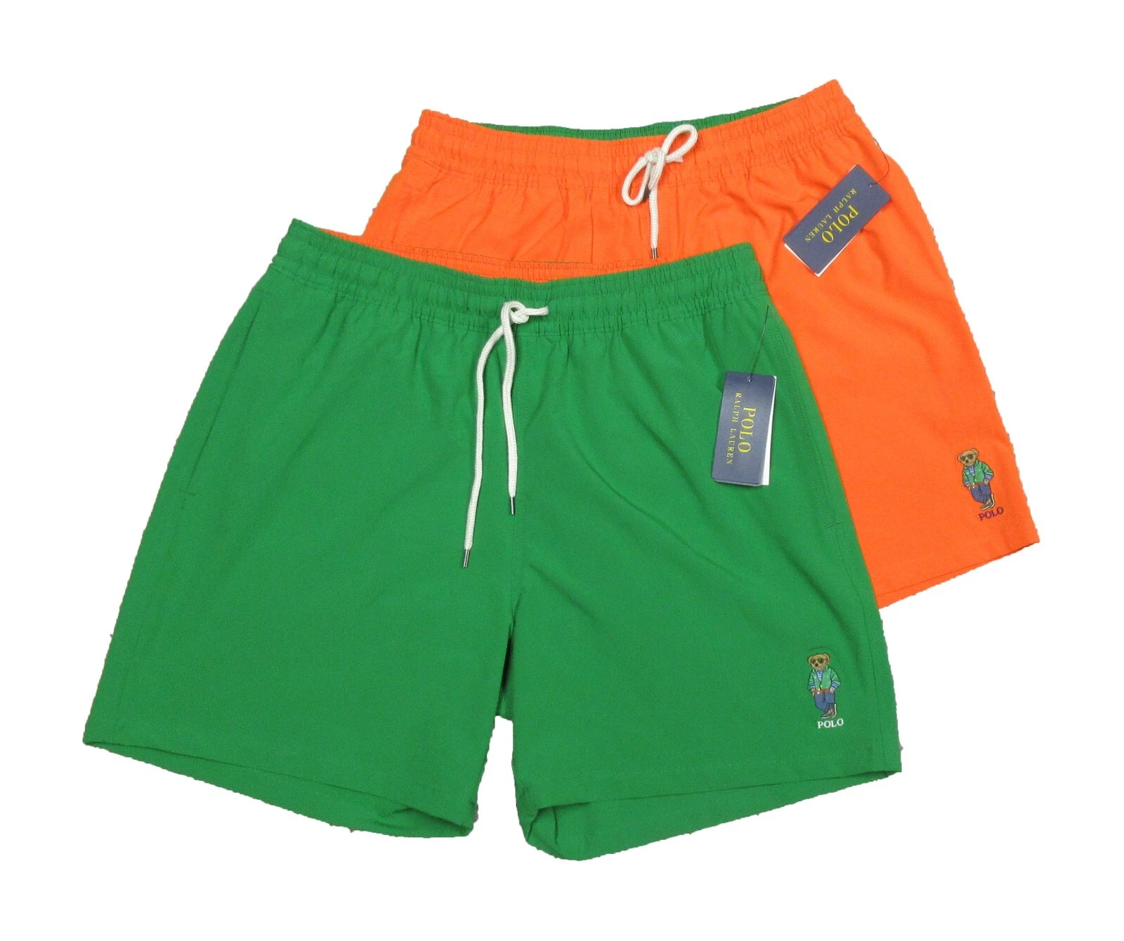 Polo Ralph Lauren Men's Solid Traveler Polo Bear 5.5" Swim Trunks