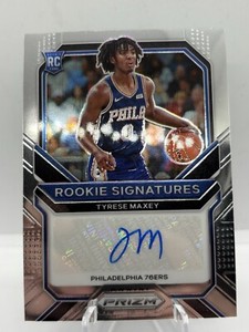 2020-21 Panini Prizm - Rookie Signatures #RS-TMX Tyrese Maxey (AU, RC)