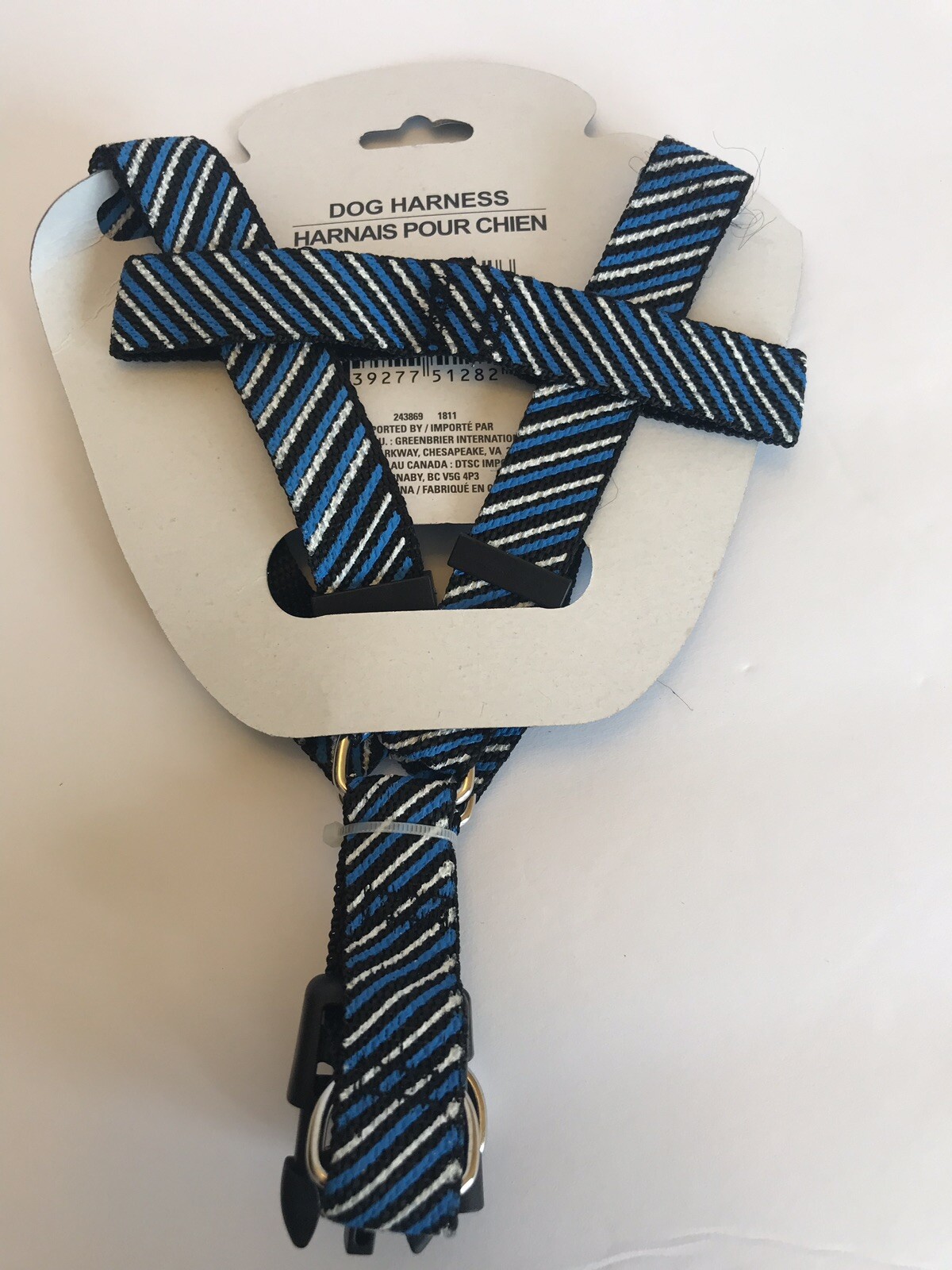 Greenbrier Kennel Club Adjustable Nylon Dog Harness New Black/White