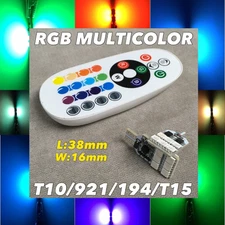 RGB LED Reverse Backup Light Multi color Remote T10 T15 921 175 194 168
