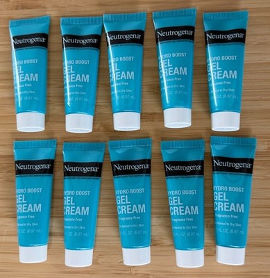 Neutrogena Hydro Boost Gel Cream 0.3oz LOT 10x (3oz) hyaluronic face moisturizer