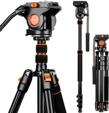 72" Heavy-Duty Video Camera Tripod with Fluid Head and Carry Bag