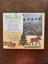 NEW! Wallies 25 Removable Pre-Pasted Wallpaper Cutouts Stickers Moose Trees Wall