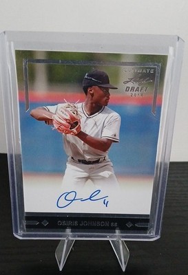 2018 Leaf Ultimate Draft - 91 Gold Leaf Rookies Autographs Osiris Johnson...