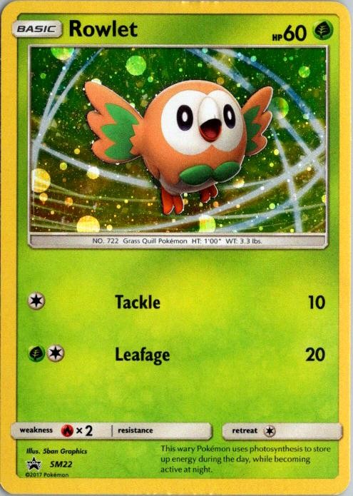 ROWLET - SM22 HOLO PROMO SUN & MOON PROMO POKEMON HOLO LP