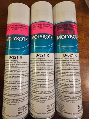 3 cans MOLYKOTE  D-321 R Anti-Friction Coating Spray