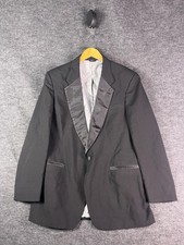 Vintage Christian Dior Tuxedo Jacket Mens 46 Black Shawl Lapel Blazer Formal