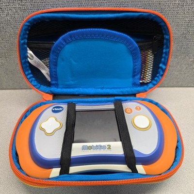 VTech MobiGo 2 Touch Learning System Blue Orange Handheld Console 4 Games Case