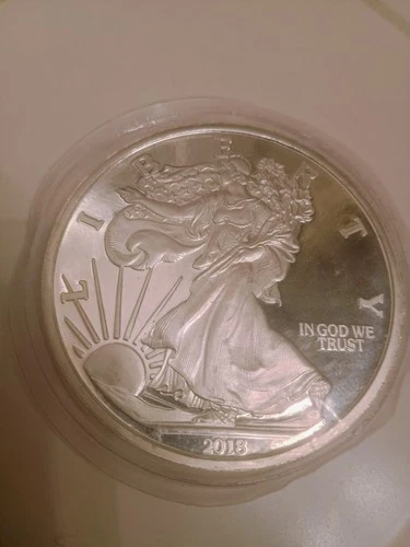 5 Troy Oz .999 Fine Silver Bullion Round Walking Liberty Design Proof-like