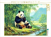 Calvendo Puzzle Panda Bear In The Style Of Old Paintings | 1000 Pieces, Finished