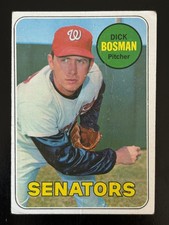 1969 Topps - High # Dick Bosman #607 Washington Senators