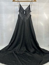 VTG 80s 90s Frederick  s Of Hollywood Womans Black Sheer Maxi Nightgown M READ