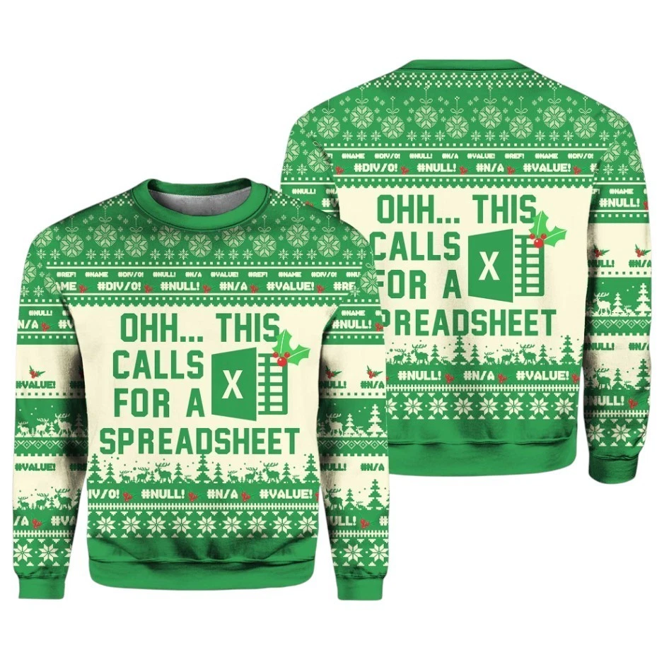 Spreadsheet Christmas Ugly Sweater