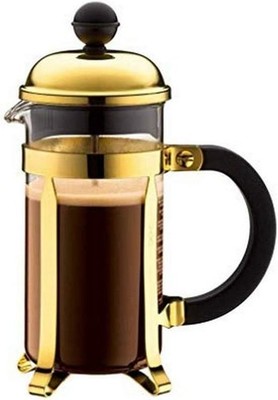 Bodum Chambord Kaffeebereiter French Press Chrom Gold 3 Tassen Metall 0.35l