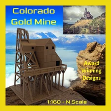 Colorado Gold Mine -  N Scale 1:160 - Theresa Mine Model - No Assembly Required!
