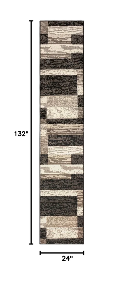 Superior Indoor Runner Rug, Jute Backed, Modern Geometric Patchwork Floor Dec... - Image 2 of 4