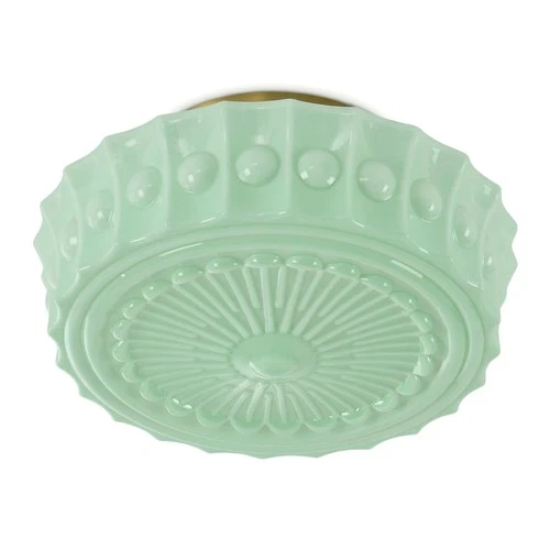 Vintage Milk Glass Flush Mount Ceiling Light, Schoolhouse Ceiling Light Fixtu...