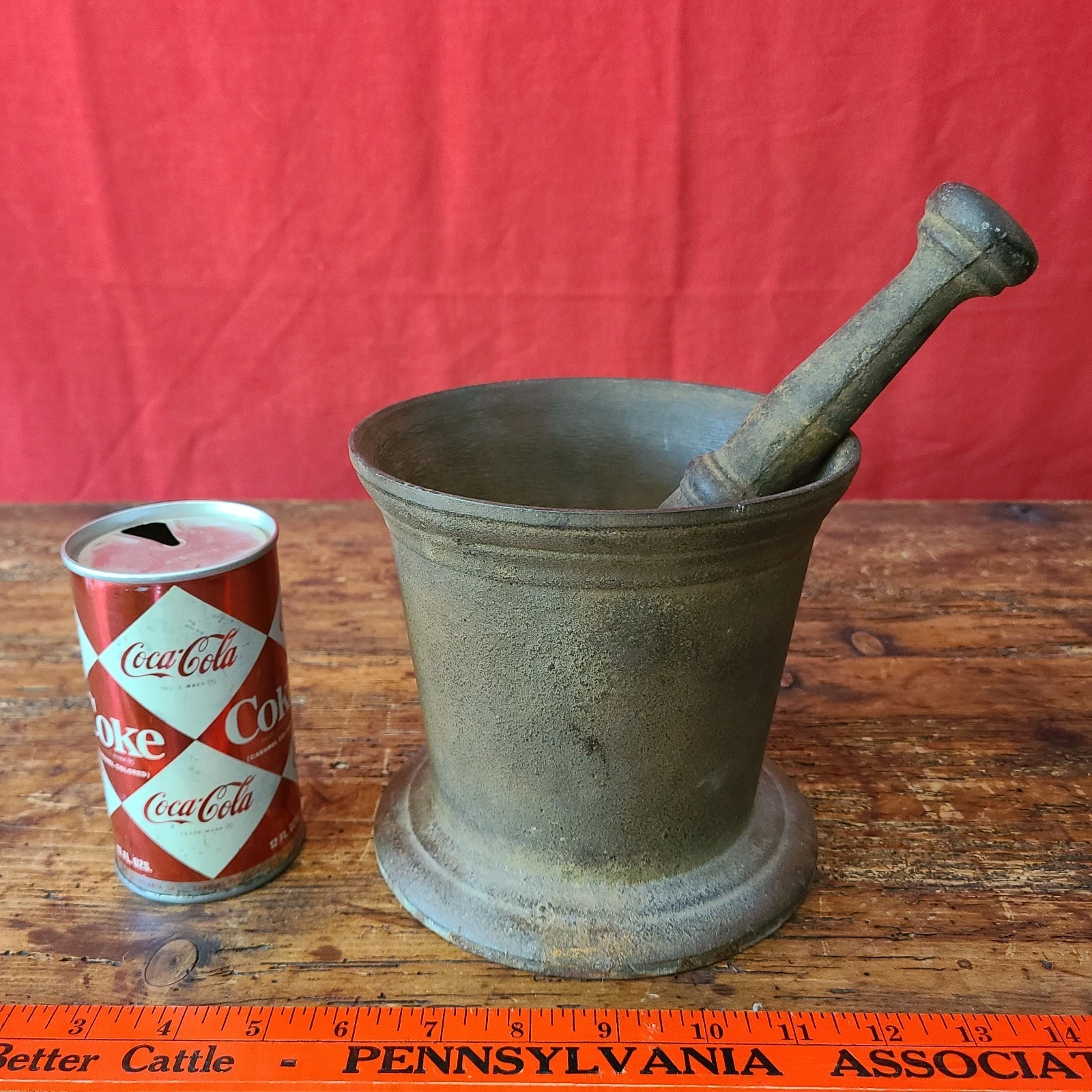 antq. Cast Iron Mortar and Pestle