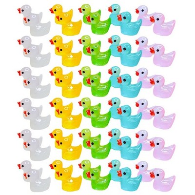 60 Pcs Miniaturfiguren Winzige Harzenten Deko Mini-Tierfiguren Mikroharztiere