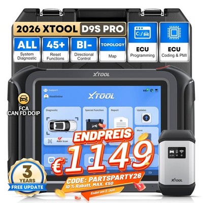 XTOOL D9S PRO OBD2 Diagnosegerät ECU-Programmierung Schlüsselprogrammierer