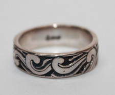 HTF Carolyn Pollack Relios SS Filigree Overlay Band Ring Sz. 9 075GRS 