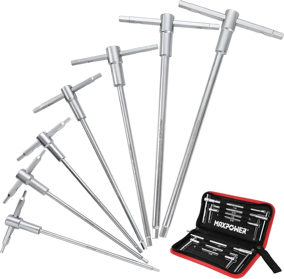 Versatile 7-Piece Allen Wrench Set with Sliding Handle in Compact Carry Case - Image 3 of 4