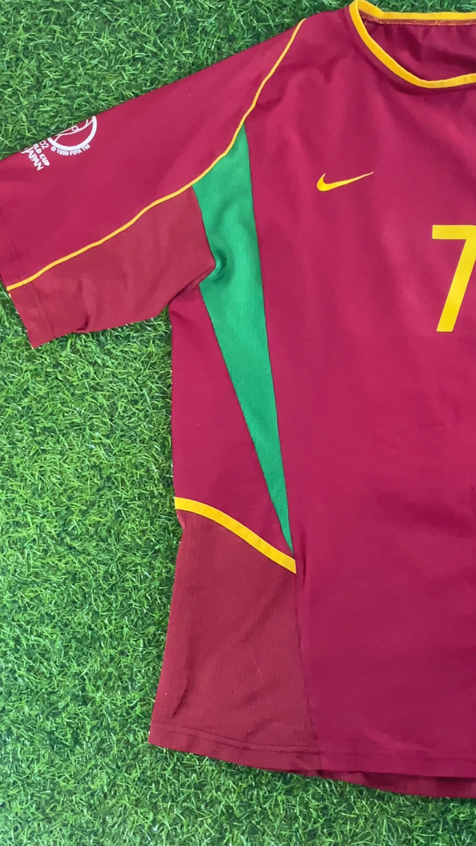 Figo - Portugal 2002 Official Home Jersey Shirt Kit - Size M