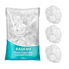 Disposable Shower Caps 100pcs - Large Clear Plastic Cap for clear 
