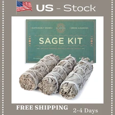 White Sage Smudge Sticks 4" Long - Burning Sage Bundle for Cleansing House -