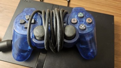 Sony PlayStation 2 Slim Bundle W/ Av, Power, Blue OEM Controller. Working Tested