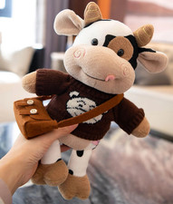 26CM Cartoon Cow Plush Toy Soft Stuffed Animal Milk Cow Pillow Gift Kids