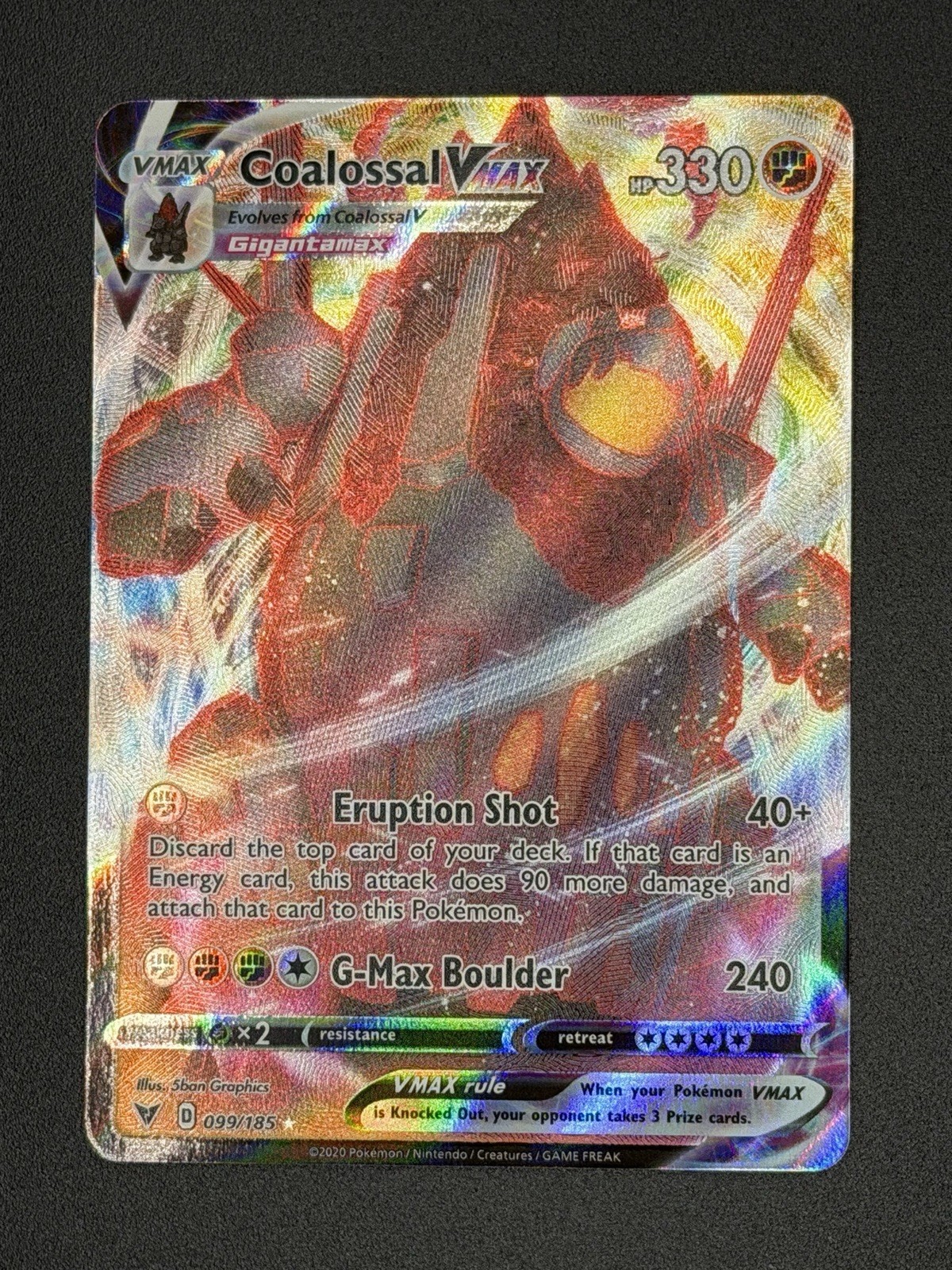 Pokemon Vivid Voltage - Coalossal VMAX Ultra Rare 99/185