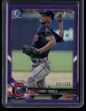 2018 Bowman Draft #BDC-8 Lenny Torres Chrome Purple Refractor #/250