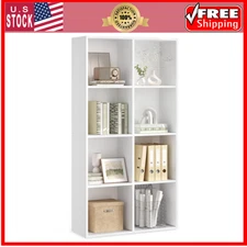 VASAGLE 8-Cube Bookshelf Storage Organizer for Living Room, Cloud White