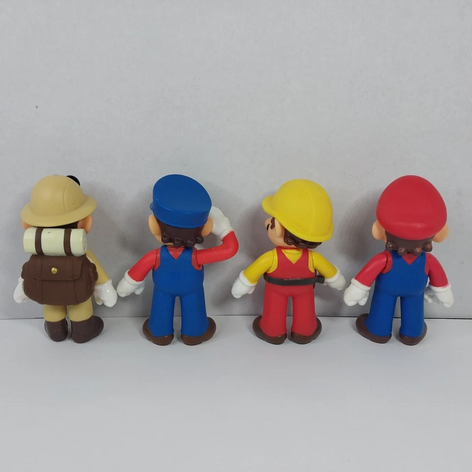 Lote misto de 9 bonecos colecionáveis de plástico 5 pol. de altura Super Mario Brothers Mario - Imagem 4 de 4