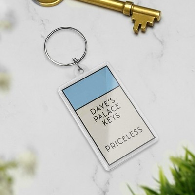 Personalisierter Schlüsselanhänger Brettspiel inspiriert Wunschtext Schlüsselanhänger personalisierbar Geschenk