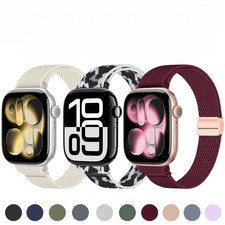 Magnetic Elastic Nylon Band Strap for Apple Watch 11 10 9 SE 40/44/42/46/49mm