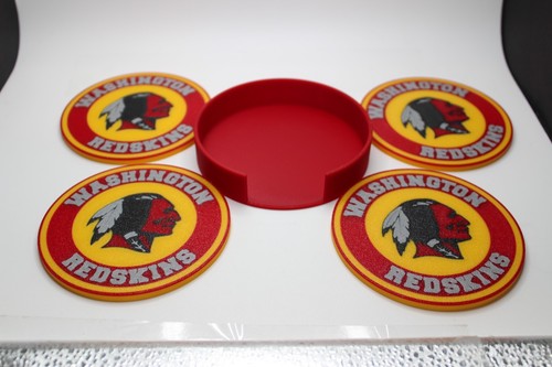 Washington Redskins NFL 4 Pack Coaster Set With holder 3d Printed Brand New - Picture 7 of 8