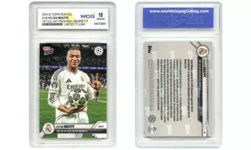 2024-25 Topps UCL KYLIAN MBAPPE 1st Hat Trick Real Madrid Card #108 GEM MINT 10