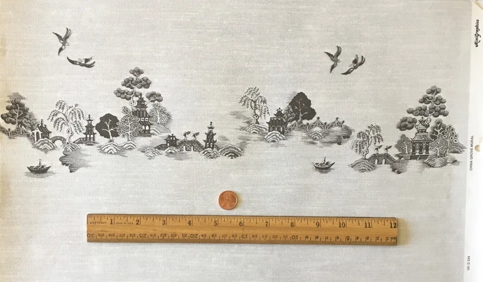 Dollhouses miniature black white theme 1:12 scale wallpaper, 2 tiles, bed spread - Image 4 of 4