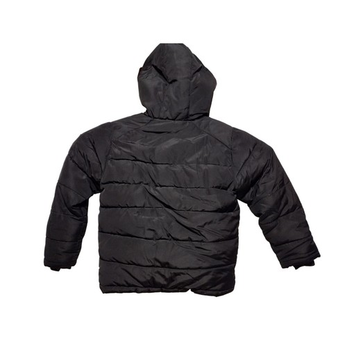 DKNY Women Black Hooded Faux Fur Quilted Puffer Jacket Size S/P Jacket - Picture 2 of 7