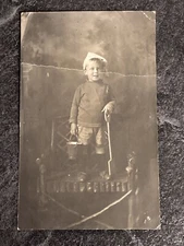 Early 1900’s ANTIQUE PHOTO POSTCARD RPPC Brother & Sister Sask Canada