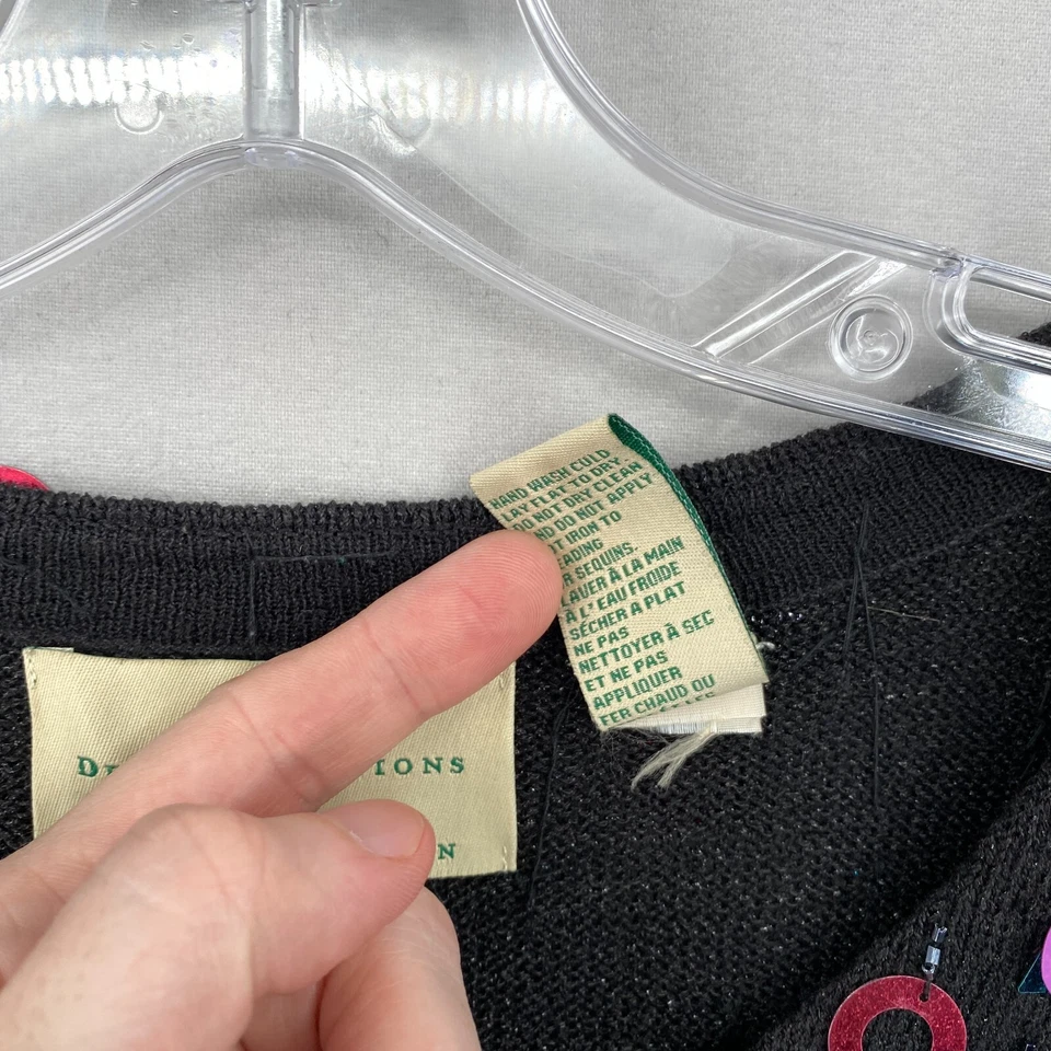 Opciones de Diseño Philip Jane Lentejuelas Fiesta Suéter Talla M Negro Metálico Vacaciones Foto 4 de 4