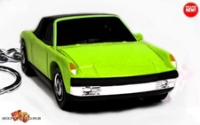 🎁🎁VERY RARE KEYCHAIN LIME GREEN PORSCHE 914/4/6 CUSTOM Ltd. Ed. GREAT GIFT🎁🎁