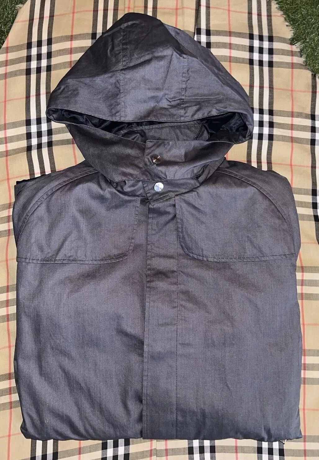 Mens Indochino Hadlow Raincoat Hooded Detachable Jacket Gray Superhero Collectio