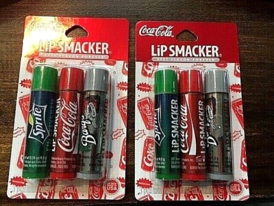 NEW 2 Lip Smacker Coca-Cola 3 Packs Sprite,Coca Cola, Barqs Root Beer Sealed