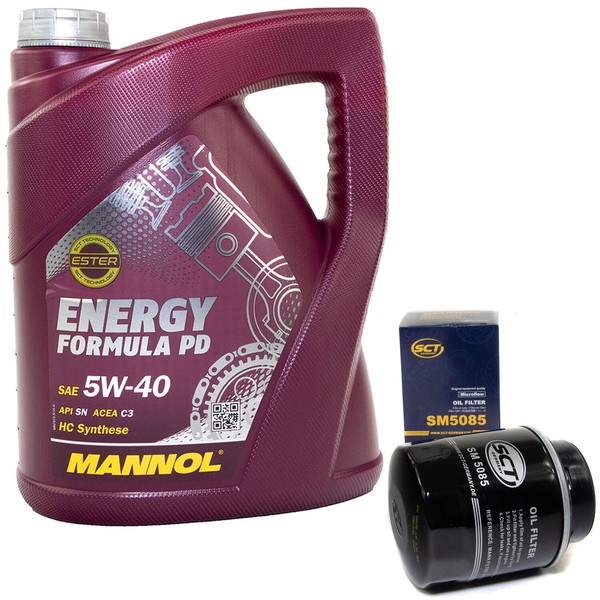 MotoröL Set 5W-40 5 Liter + ÖLfilter SM 5085 FüR Seat Ibiza IV Skoda Rapid VW-image