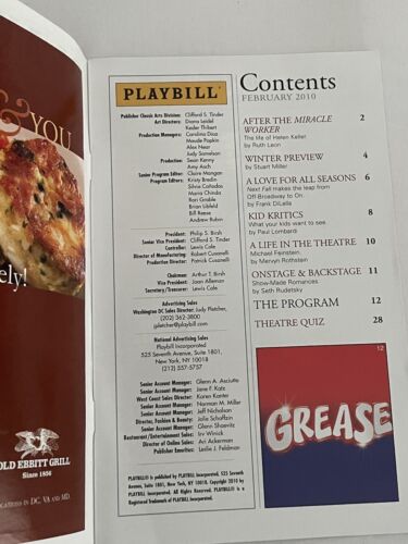 2010 Playbill The National Theatre GREASE Brochure Pamphlet 1223 - Picture 3 of 5