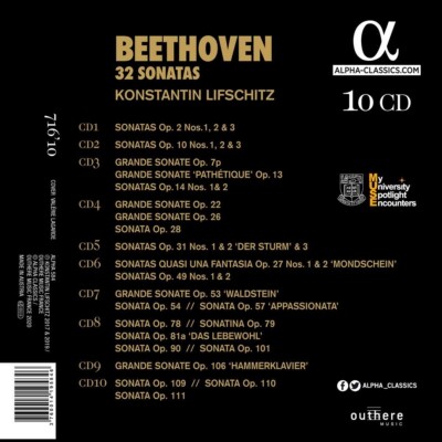 Beethoven Complete 32 Piano Sonatas KONSTANTIN LIFSCHITZ